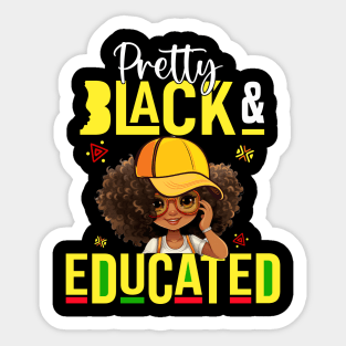 Pretty Black & Educated African American Black History Month Sticker